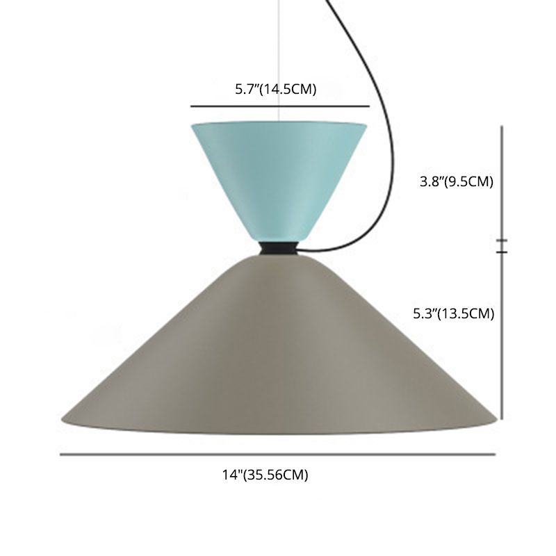 Shaded Hanging Light Fixture Nordic Style Metal Ceiling Pendant Light for Dinning Room