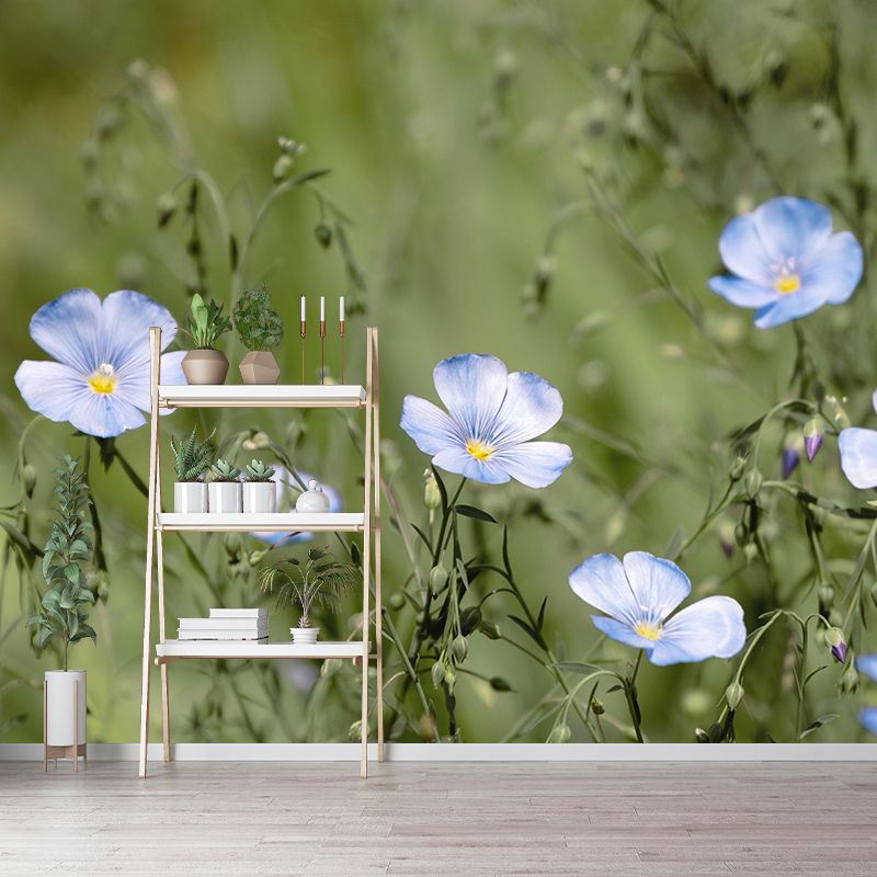 Photography Wall Mural with Blooming Flower Moisture Resistant Wall Decor