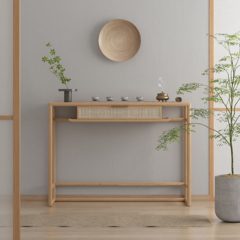 Rectangle Shape Contemporary Console Table Natural/Brown Ash Console Sofa Table