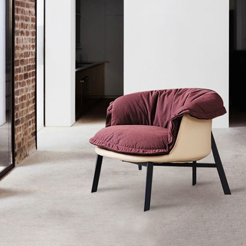 Modern Style Fabric Armrest Cushioned Against Black Arm Chair