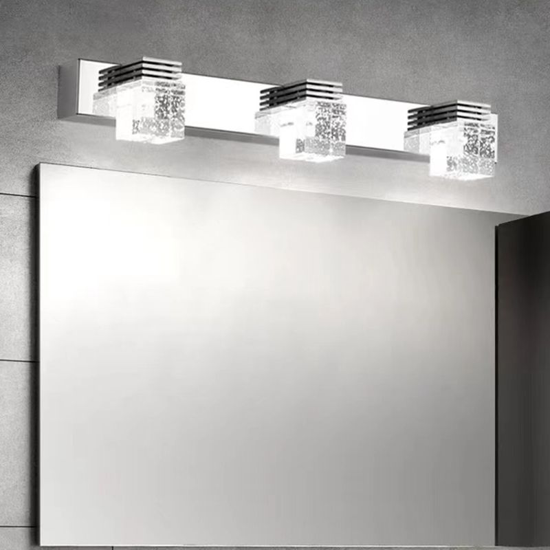 Contemporary Vanity Light Clear Crystal Wall Light Fixture for Bathroom