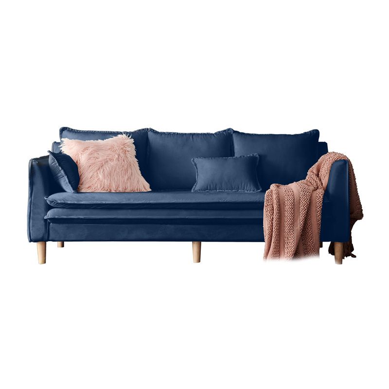 Tuxedo Arm Contemporary Cotton Blend/Faux Leather /Velvet Sofa Couch