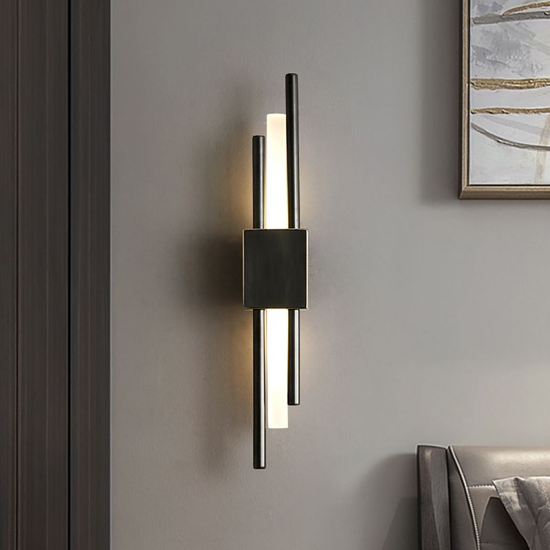 Post-Modern Simple Fashion Style Linear Shade Wall Sconce Metal 1 Light Sconces