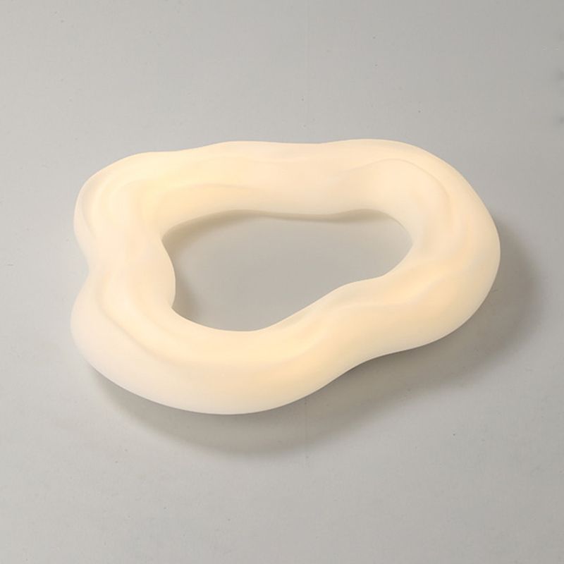 LED Cloud Shape Ceiling Flush Mount in Ivory White Contemporary Ceiling Flush