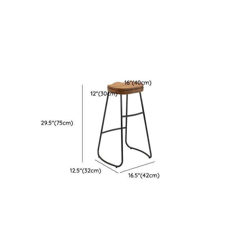Contemporary Backless Dining Stools Wood Bar Stools with Footrest