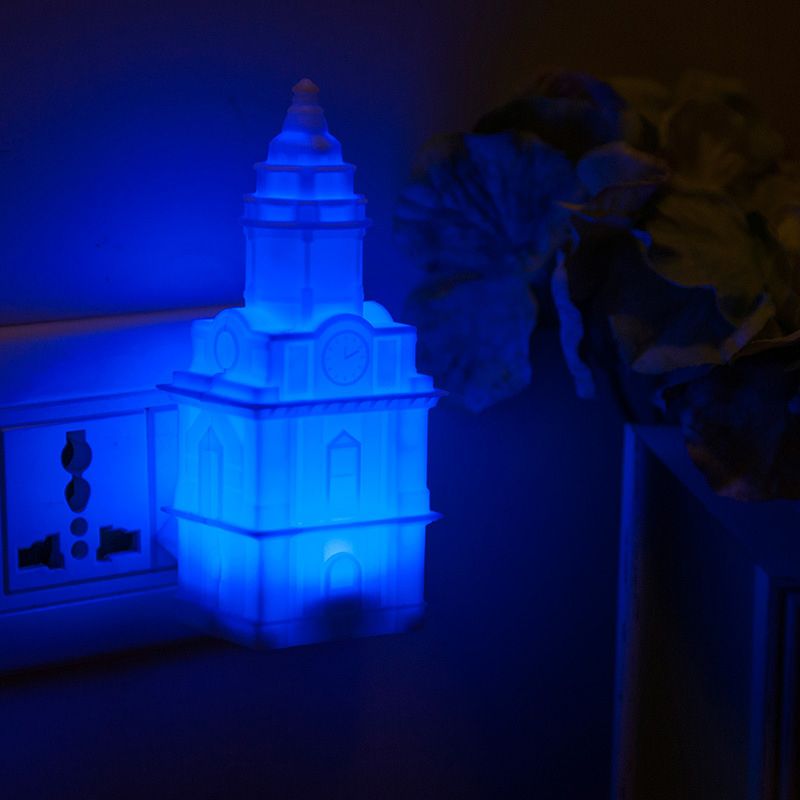 White Castle Plug-in Wall Nightlight Cartoon LED Plastic Night Light for Children Bedroom