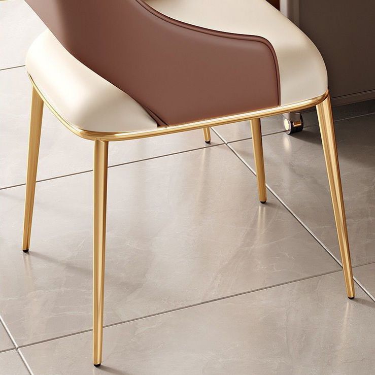 Upholstered Side Chair Glam Style Open Back Dining Accent Chair