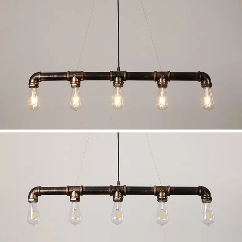 Metal Bare Bulb Island Lighting Freeture Style Industrial Restaurant Isola Penderant Light