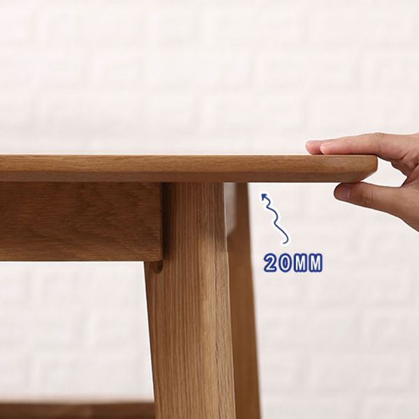 Table à manger rectangulaire contemporain table en bois massif en chêne avec 4 jambes pour le dîner de cuisine à la maison
