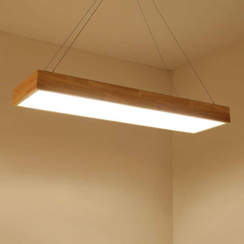 Wooden Hanging Lamp Simplicity Pendent Lighting Fixture for Meeting Room