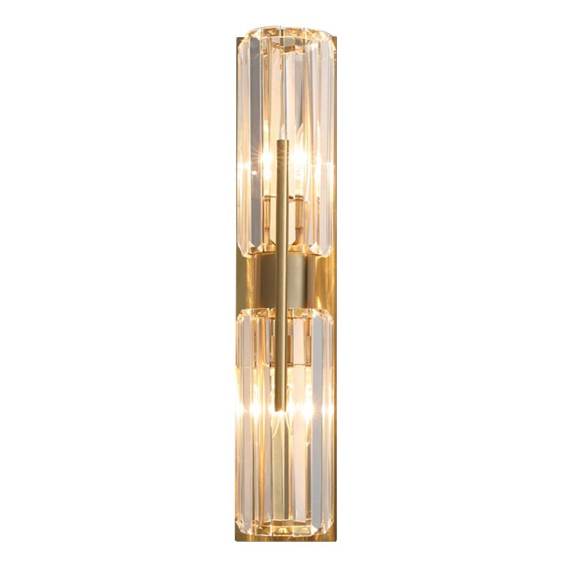 Nordic Style Wall Mount Light Crystal Cylinder Shape Wall Lamp for Bedroom