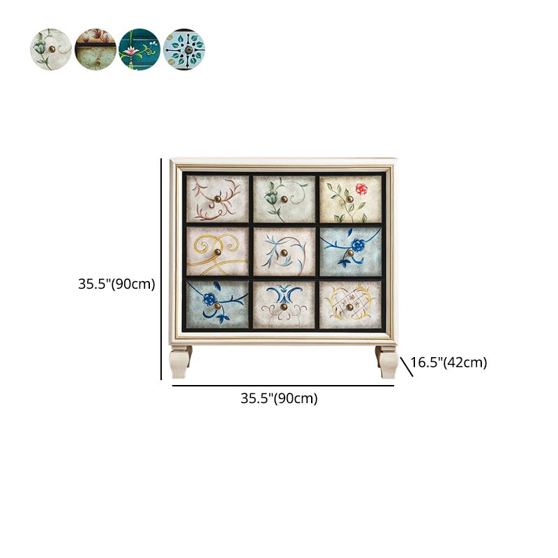 Mid-Century Modern Knobs Chest with Turned Legs Accent Chest