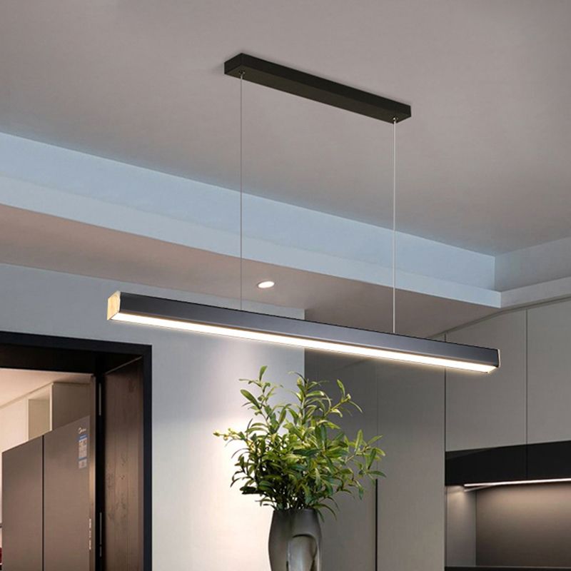 Linear Ceiling Pendant Light Minimalist Mental 1 Light Hanging Lamp