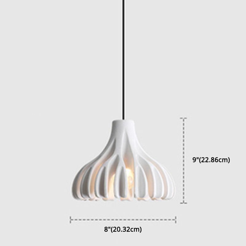 1-Light Coral Line Shade Pendant Lampe Nordic Modern Modern Style Resin Prowing Lamping For Dining Room