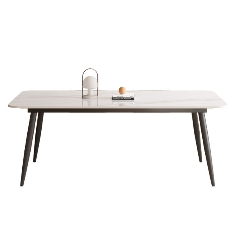Modern 4 Legs Dining Table Sintered Stone Rectangle Table for Home