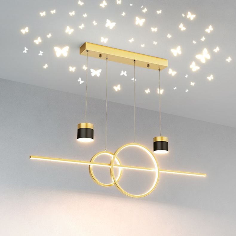 Modern Metal Island Light Geométrica 5 luces LED Island Colgante para comedor