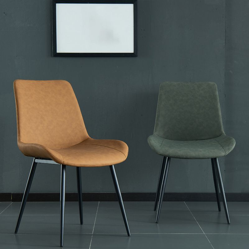 Sillas de comedor estilo moderno Sillas sin brazos con patas de metal para cocina