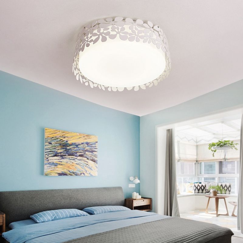 Cercle Kid Bedroom Flushmount Ceiling Light Acrylique Nordic Flushmount Light in White