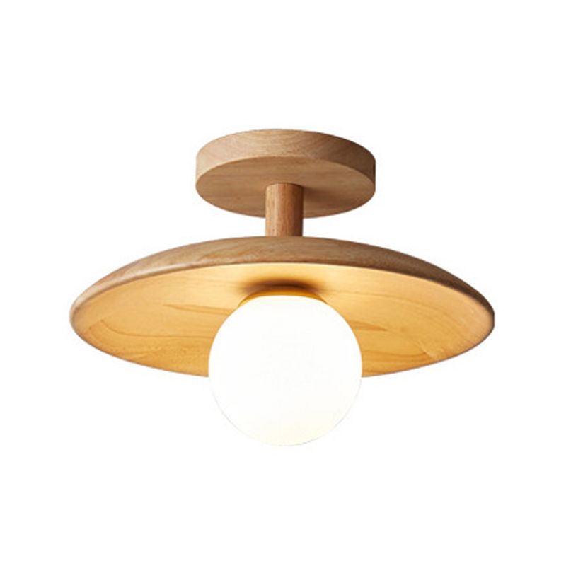 Japanese Style Wooden Ceiling Light Ball Shape Ceiling Lamp for Living Room