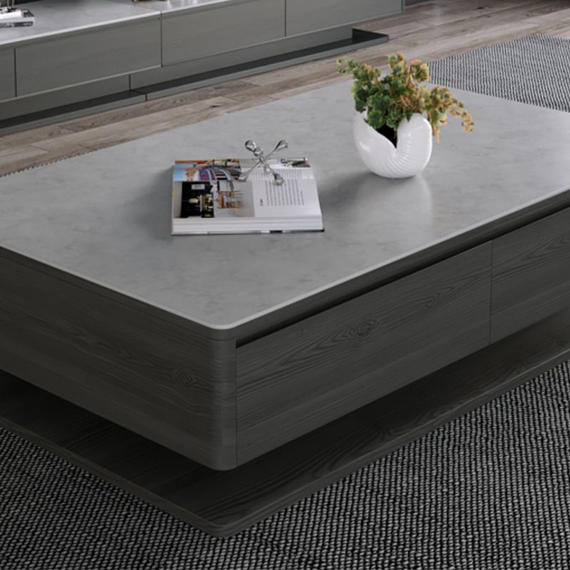 Rectangle Single Coffee Table Glam 1 Coffee Table with 4 Drawers