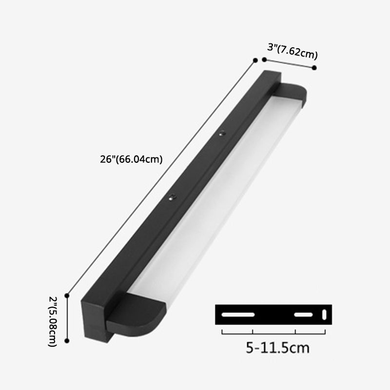 Linear Wall Mounted Mirror Front Modern Minimalist Style Acrylic Vanity Wall Light Fixtures