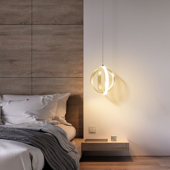 Metal Circles Hanging Pendant Light Minimalist Style LED Suspension Pendant Light