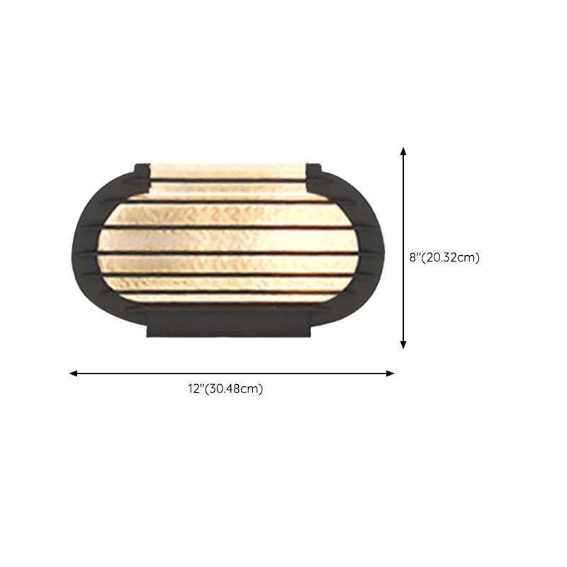 Drum Shape Metal Outdoor Light Modern 1 Light Solar Pillar Lamp in Black
