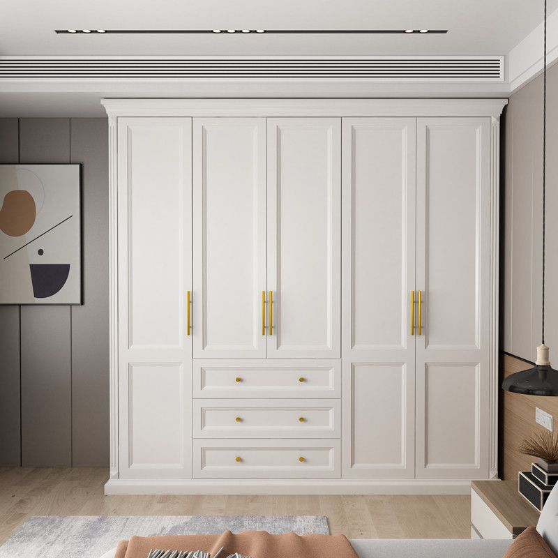 Solid Wood Wardrobe Armoire with Shelves French Country Wardrobe Cabinet