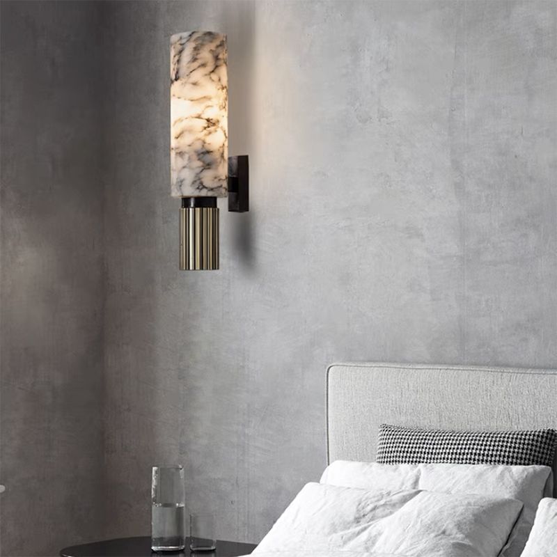 Single Modern Golden Wall Mounted Sconce LED Shaded Wall Light for Bedroom