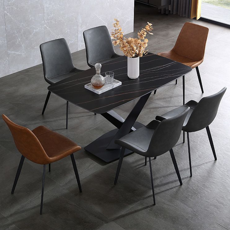 Silla de metal de estilo industrial, sillas auxiliares de comedor con respaldo sólido de cocina (juego de 2)