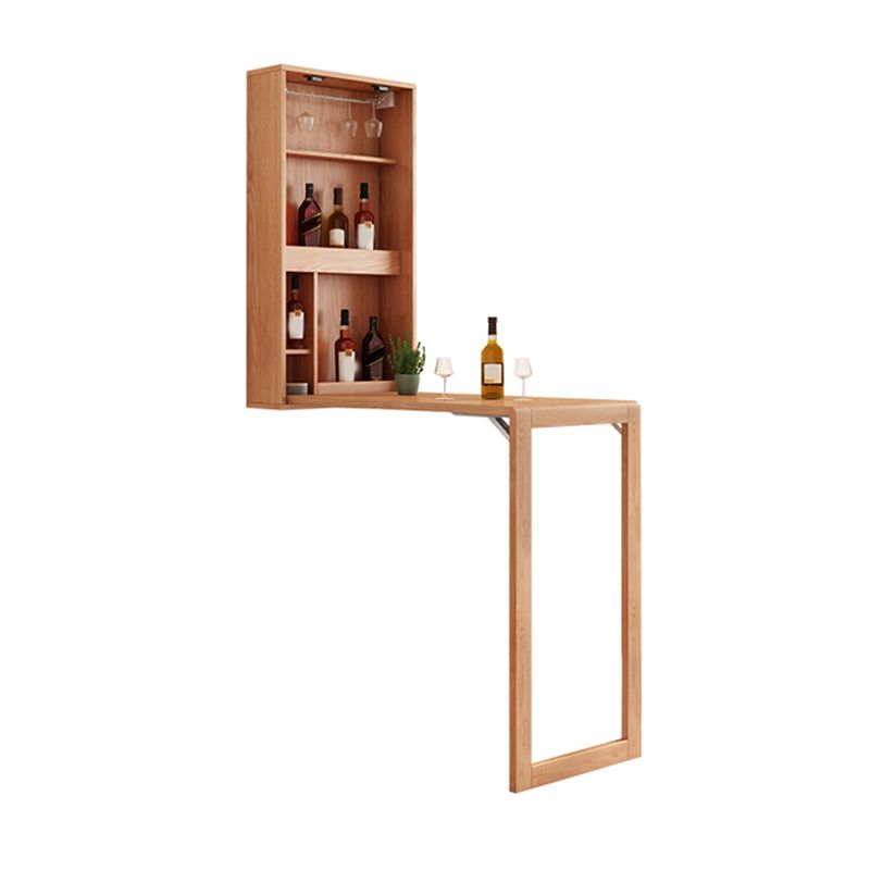 Solid Wood Bar Table Folding Dining Table for Kitchen Living Room