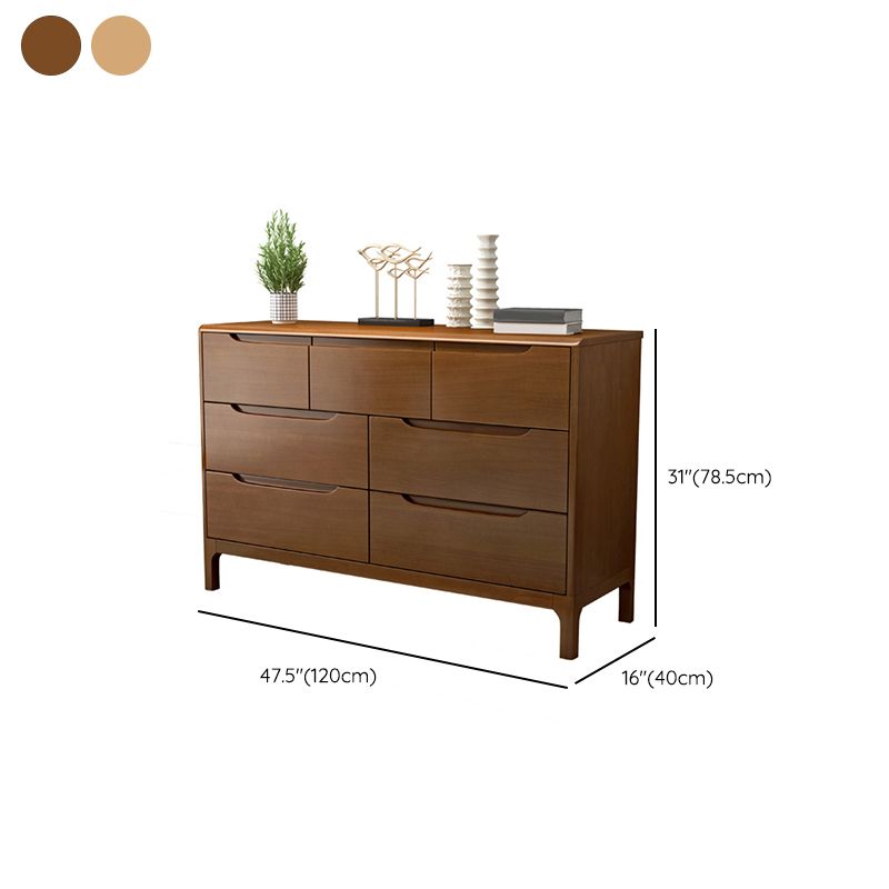 Rubber Wood Contemporary Chest Home Storage Chest with Drawers