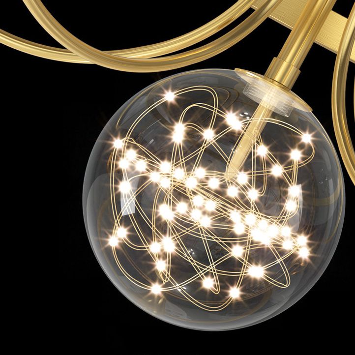 3 Lights Round Flush Ceiling Light Modern Style Crystal Flush Mount Lights