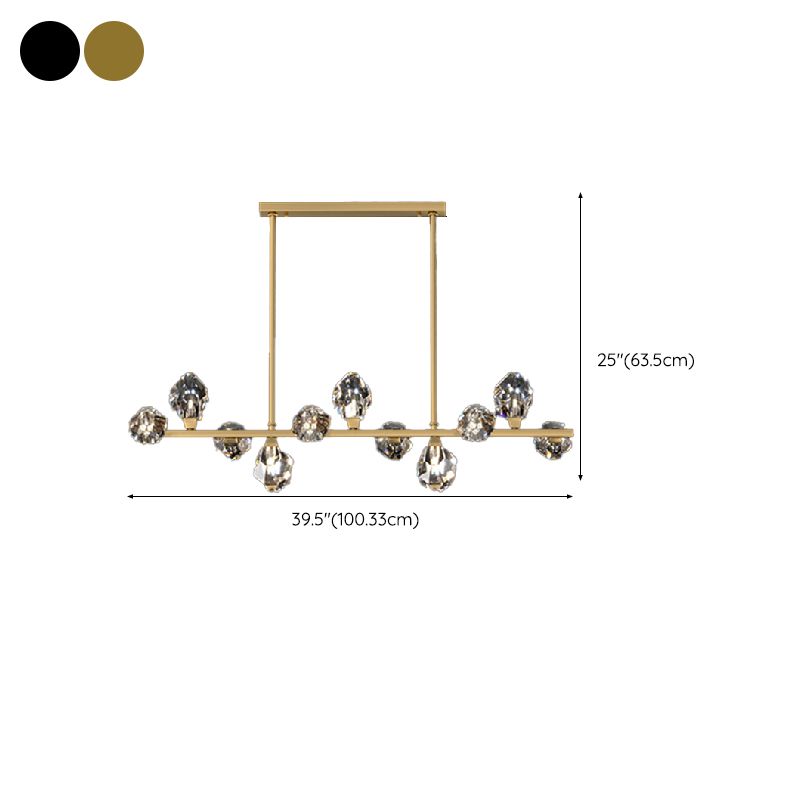Modern Style Geometry Shape Island Pendants Crystal Pendant Lights for Dining Room