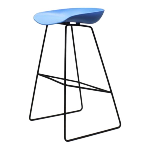 Contemporary Metal Counter Stool Plastic Low Back Furniture with Iorn 4 Legs