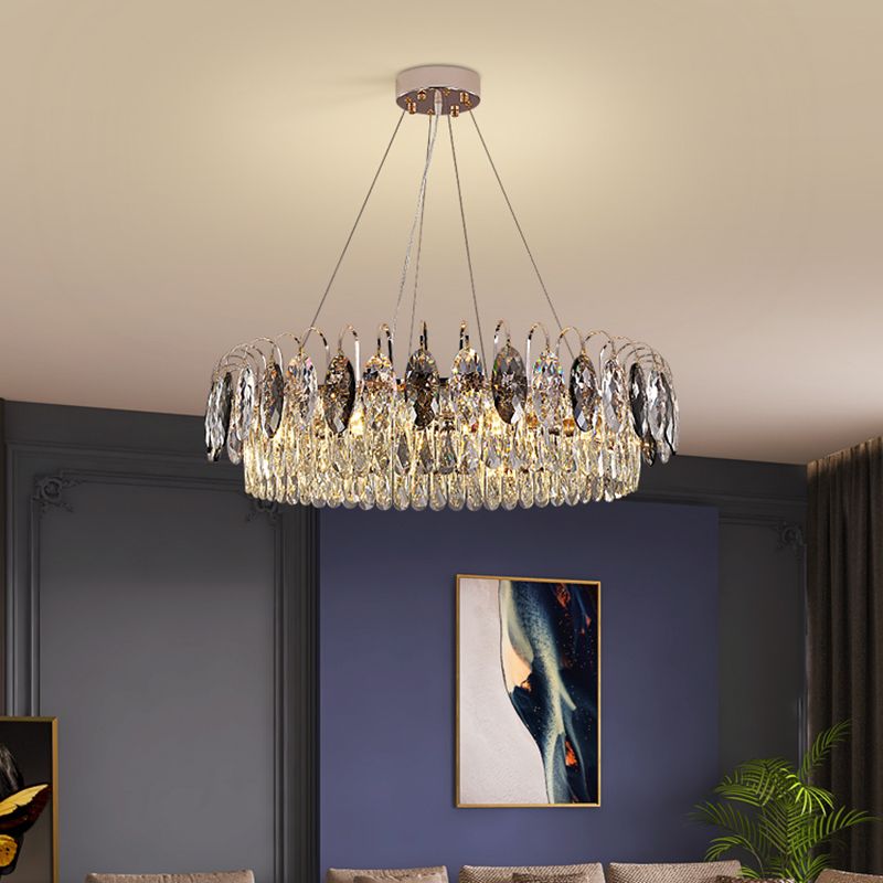 Contemporary Style Geometry Pendant Chandeliers Crystal Chandelier Lights in Grey