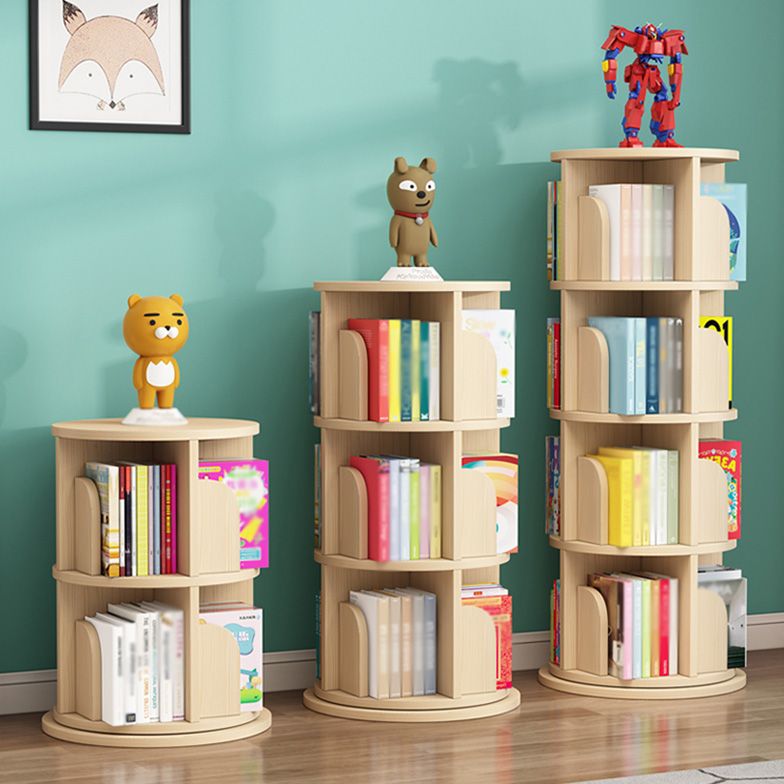 Contemporary Style Bookshelf Natural Solid Wood Bookcase for Home Office