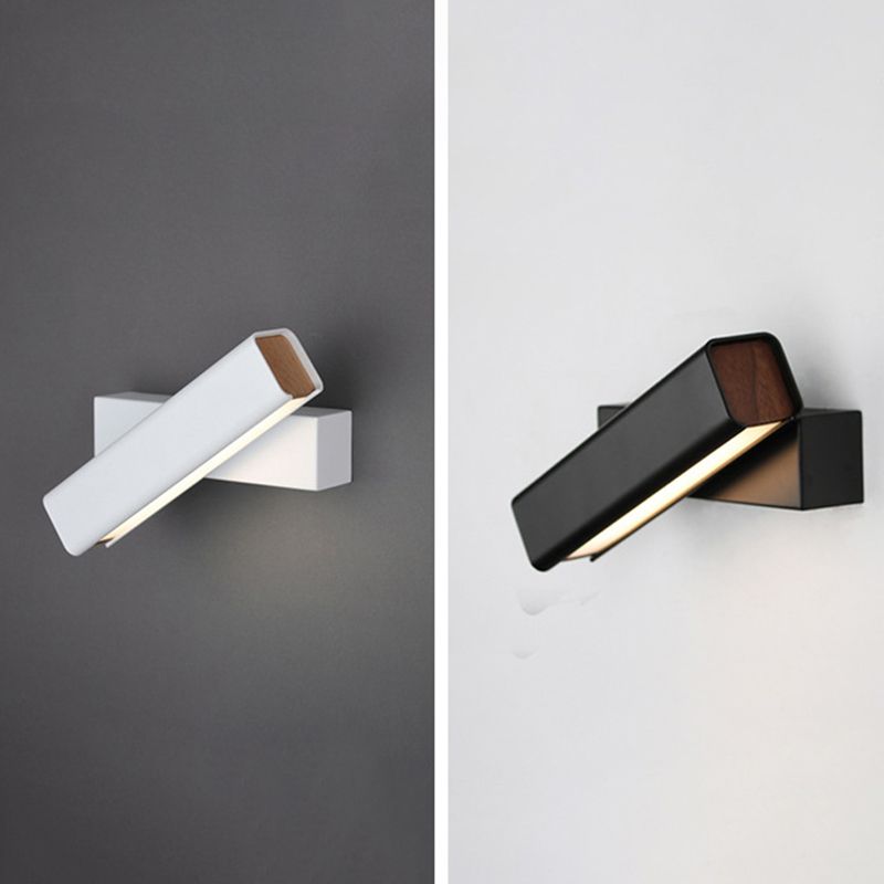 Nordic Style Iron Wall Light Rectangle Shape Rotatable Wall Lamp for Bedroom