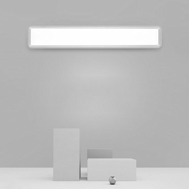 Metal Square Shape Wall Light Modern Style 1-Light Wall Mounted Light Fixture in White