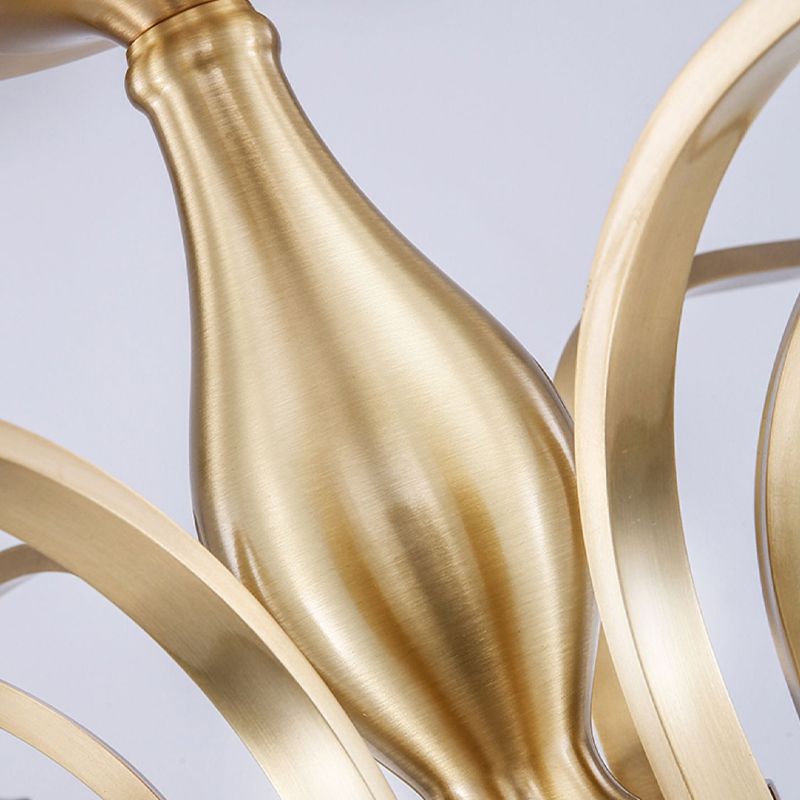 American Style Ceiling Light Cone Shape Ceiling Lamp with Glass Shade for Bedroom