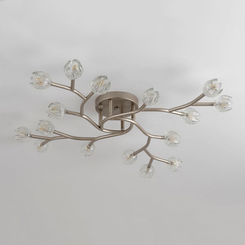 Modern Style Flower Shape Flush Mount Metal Ceiling Light for Living Room