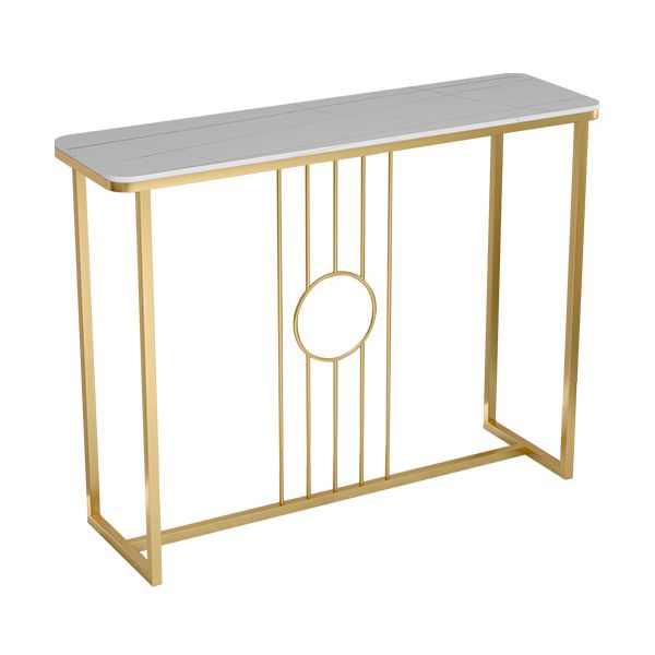 Glam Console Table Antique Finish Console Sofa Table in Stone