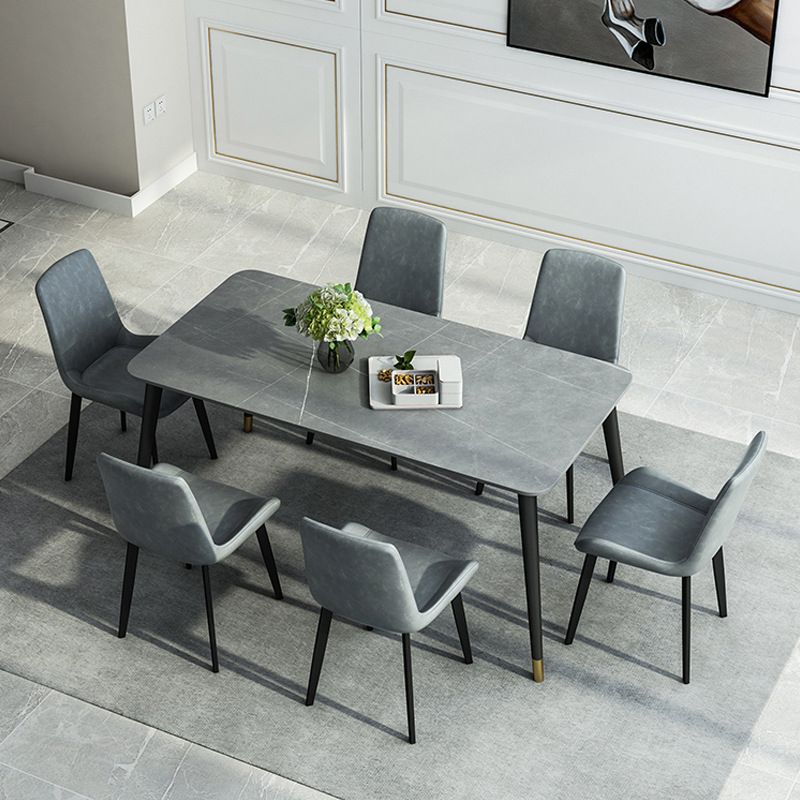 Nordic Style 1/5/7 Pieces Dining Set with Gray Top Kitchen Table Set for Dining Room