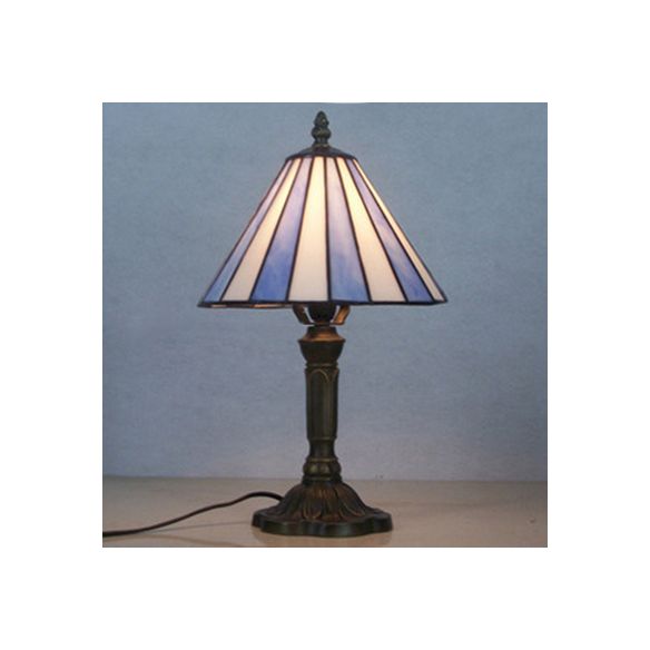 1 scrivania conica leggera Light Tiffany Simple Style Distanza di vetro in blu per l'illuminazione della camera da letto