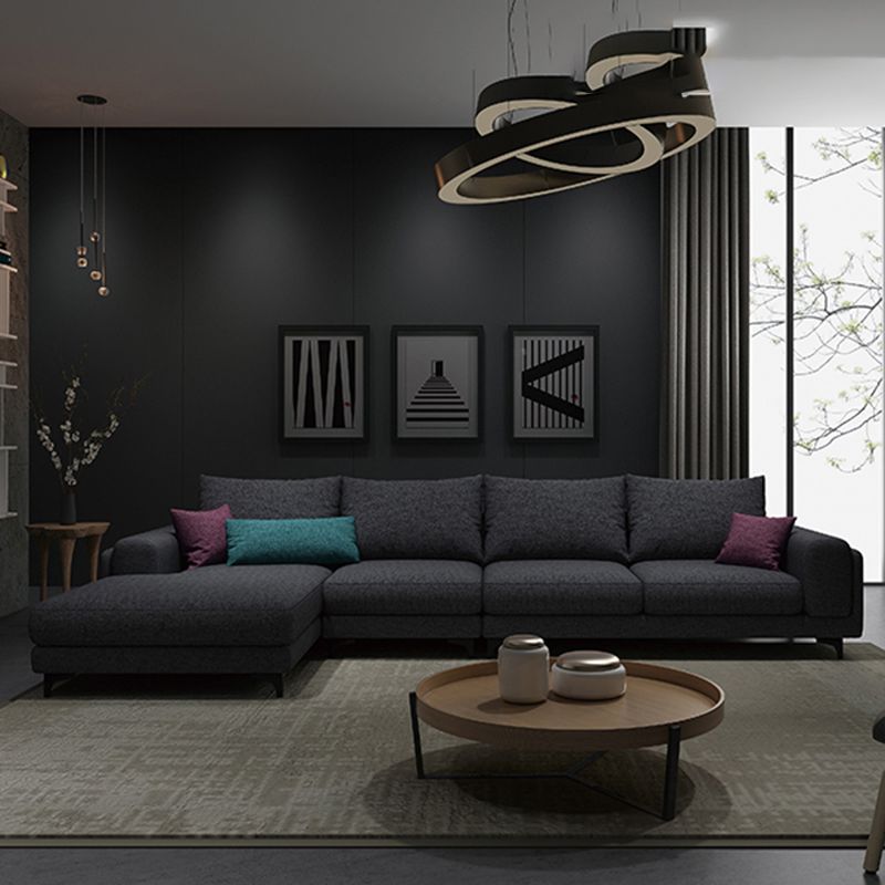 33.07 " H Cotton Blend Square Arm Sofa & Chaise for Living Room