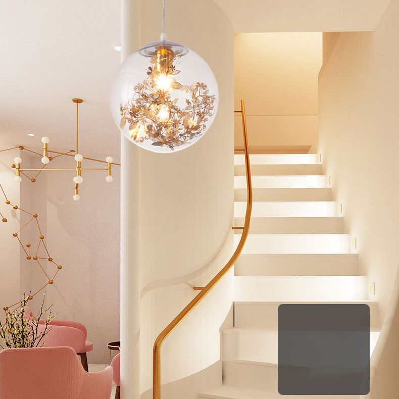 Shattered Leaves Hanging Pendant Light Contemporary Style Glass Dinning Room Pendant Light Kit