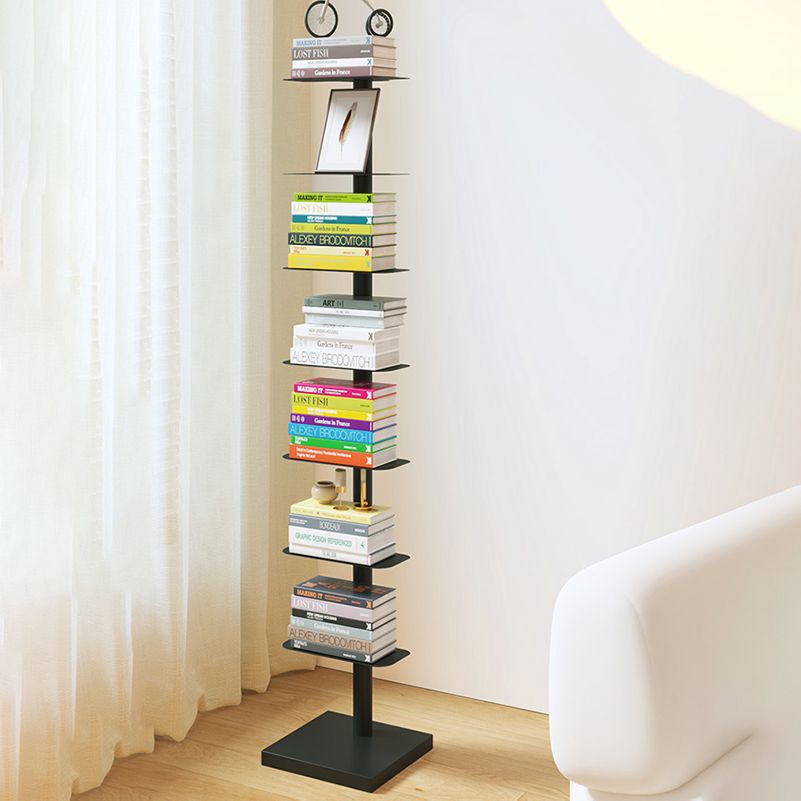 White/Black Bookcase Contemporary Style Bookshelf for Home and Office