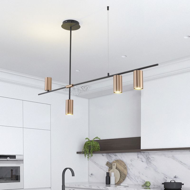 Contemporary Style Cylinder Island Pendants Ideas Metal Island Light Fixtures