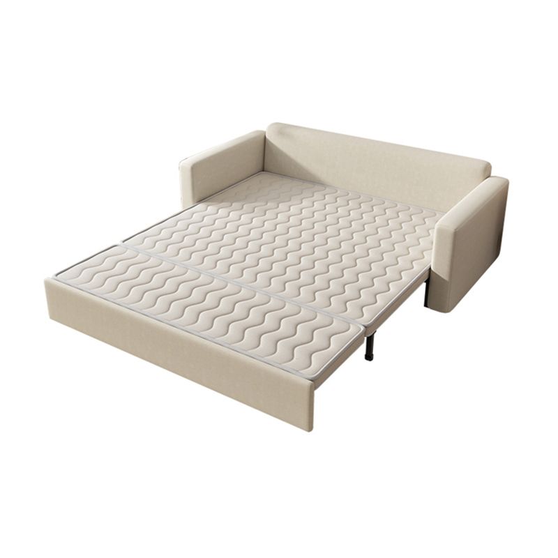 Beige Modern Loose Back Sofa Bed Standard Square Arm Sofa Bed