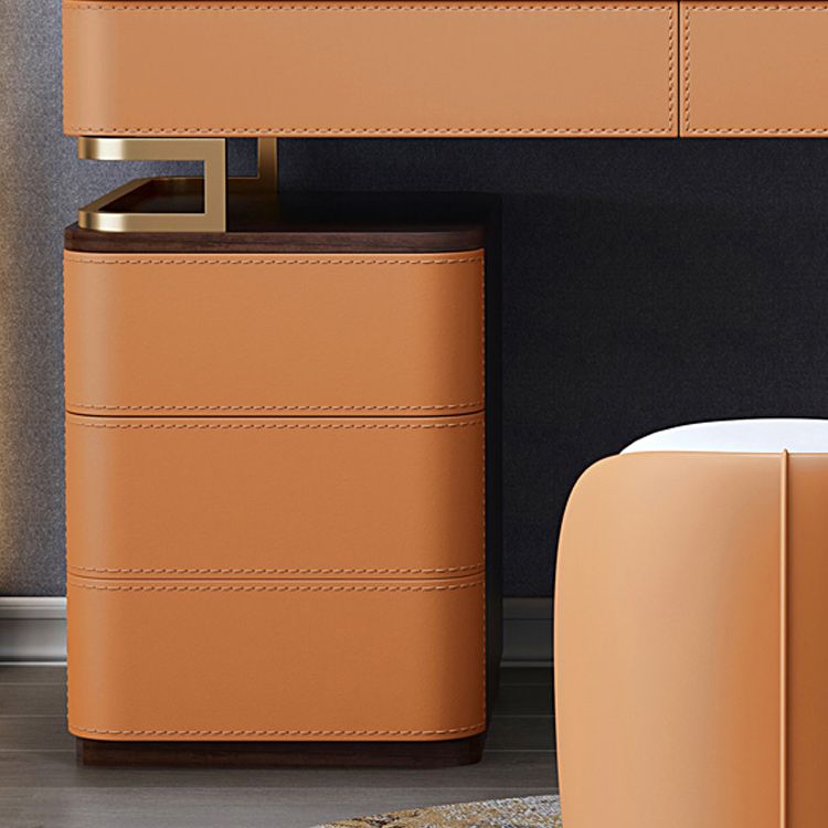 Glam Dressing Table with 5 Drawers Solid Wood Vanity Dressing Table